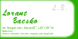 lorant bacsko business card